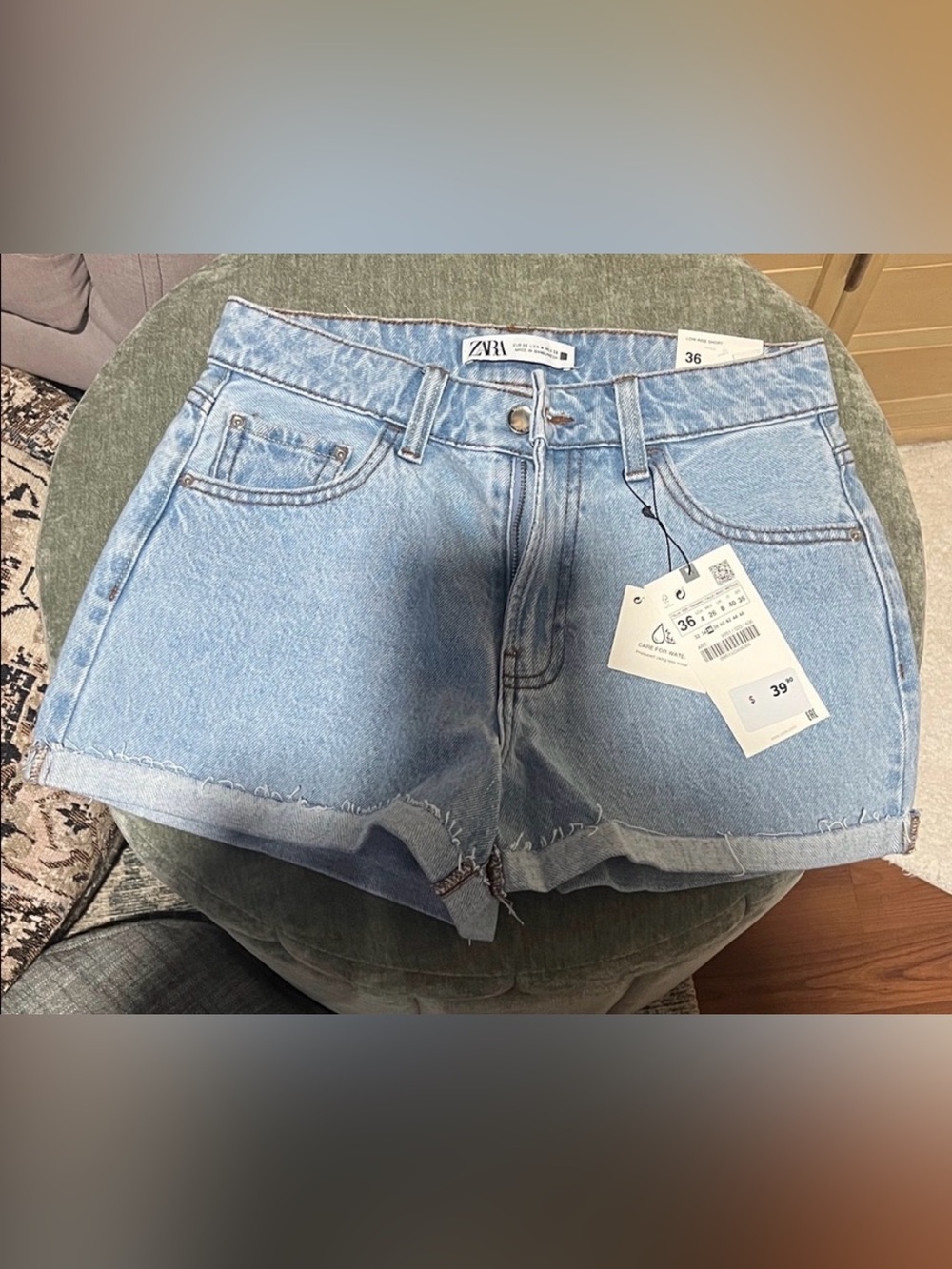 Zara Light Blue Denim Shorts
